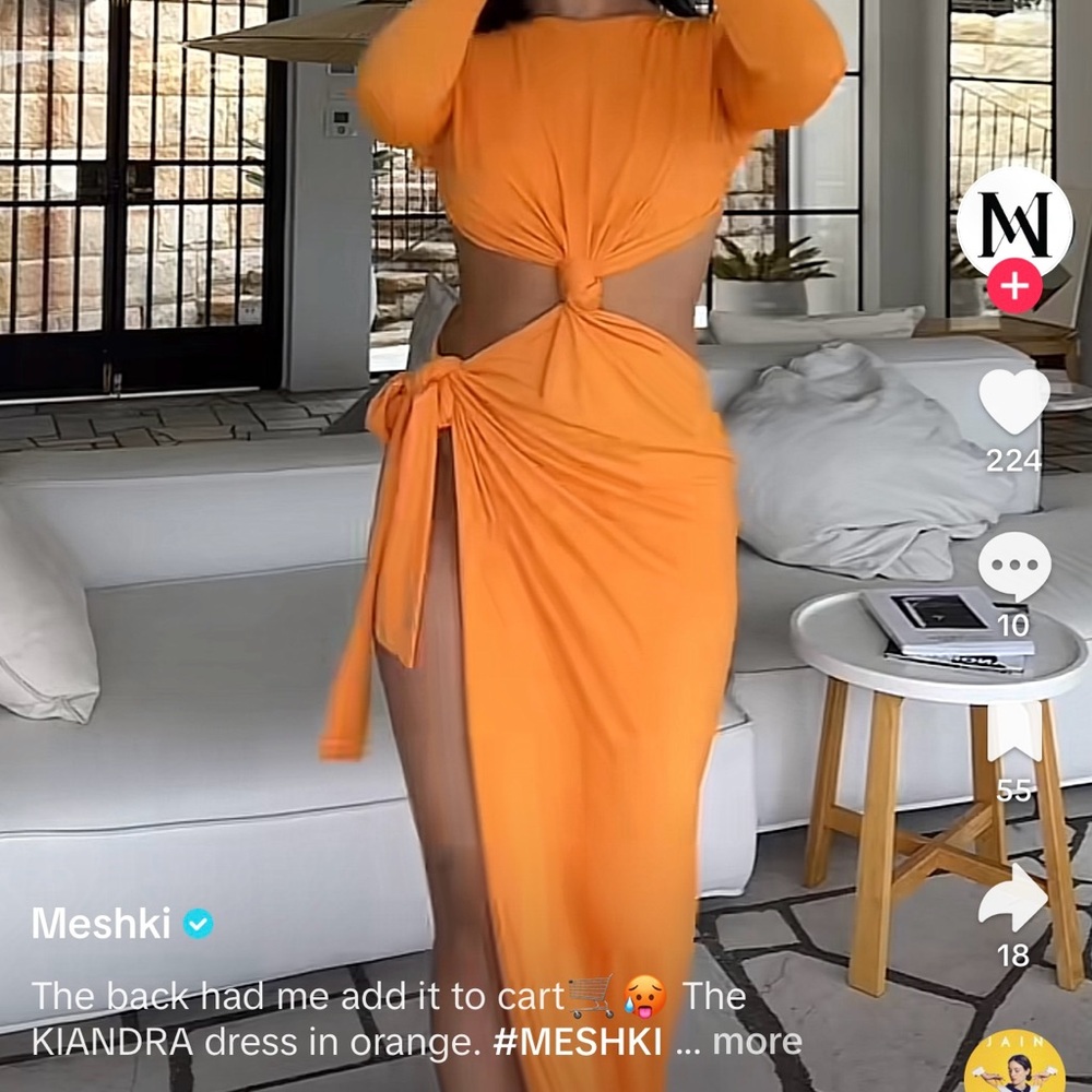 Meshki Kiandra slinky knot maxi dress size XS NWT. Sold out.